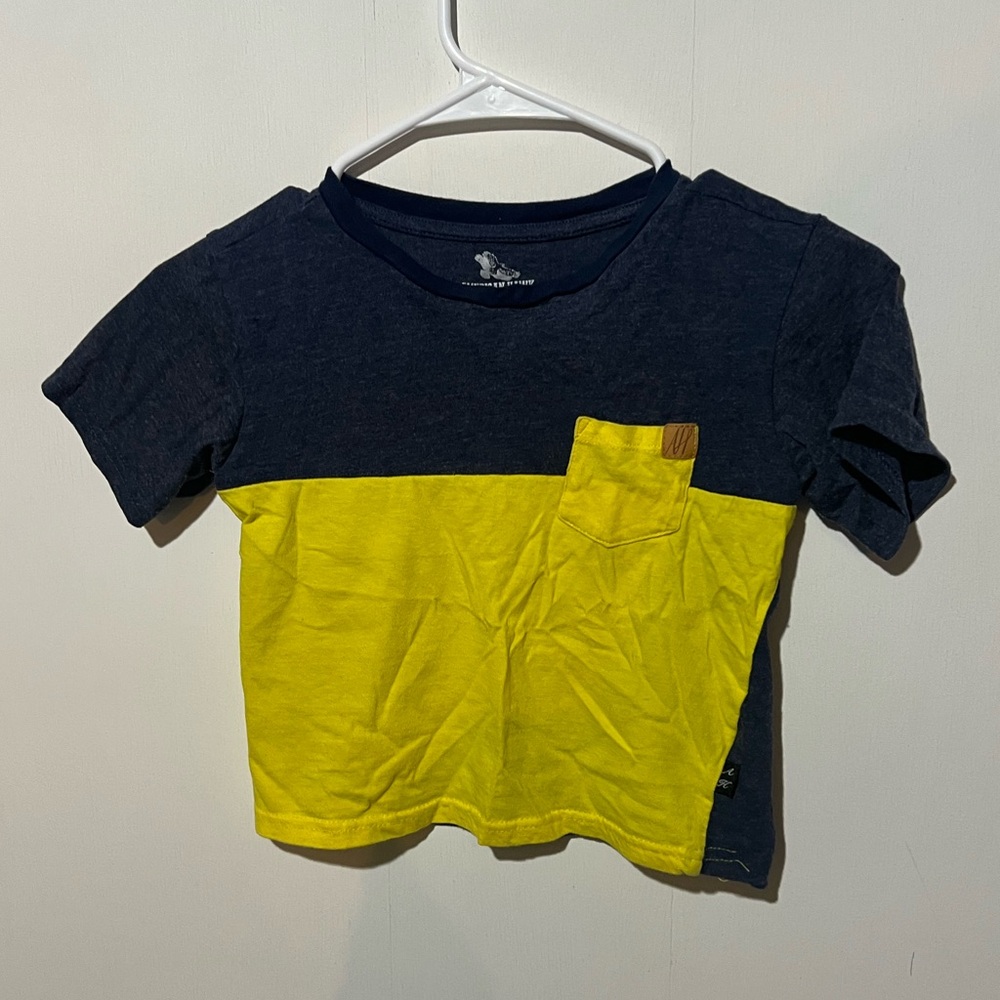 Children's Navy and Yellow Pocket Tee